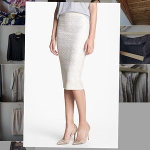 Nordstrom Metallic Gold Pencil Skirt
